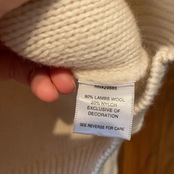 Pendleton Cream Cable Knit Cardigan Sweater - Picture 4 of 4